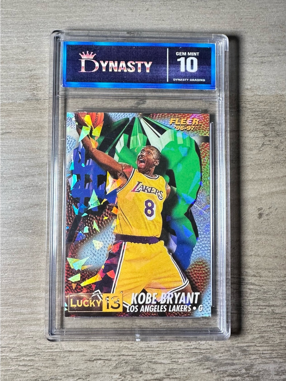 Kobe Bryant Rookie “Lucky 13” Holo Rookie Gem Mint 10 Novelty Card. LA Lakers.